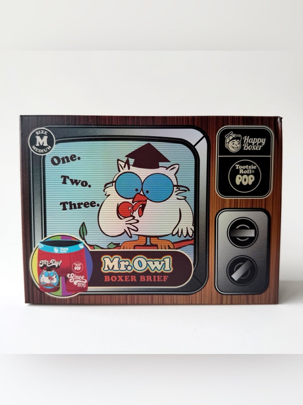 Tootsie Roll Pop Mr. Owl Boxer Briefs Mens Medium Underwear Gift